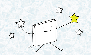 pixel Zeichnung mit Stern in der hand